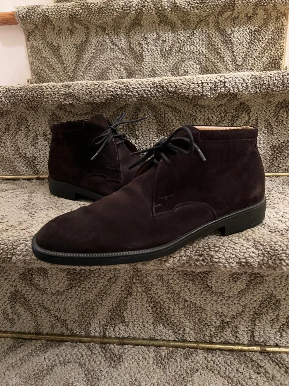 GUC Men's Salvatore Ferragamo Brown Suede Lace Up Chukka Boots Size 10.5 2E